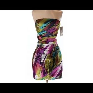 Colorful Strapless Dress